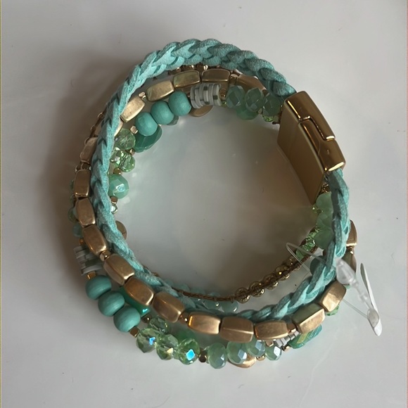 Multi Stranded Leather and Beaded Bracelet - Picture 5 of 7